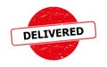 Delivered stamp on white Royalty Free Stock Photo