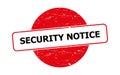 Security notice stamp on white