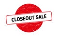 Closeout sale stamp on white