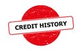 Credit history stamp on white