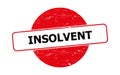 Insolvent stamp on white