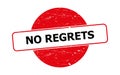 No regrets stamp on white