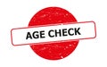 Age check stamp on white Royalty Free Stock Photo