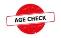 Age check stamp on white