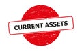 Current assets stamp on white