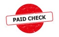 Paid check stamp on white