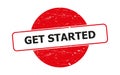 Get started stamp on white