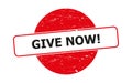 Give now stamp on white Royalty Free Stock Photo