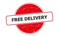 Free delivery stamp on white Royalty Free Stock Photo