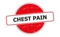 Chest pain stamp on white