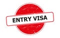 Entry visa stamp on white