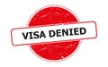 Visa denied stamp on white