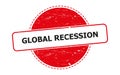 Global recession stamp on white