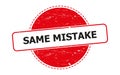 Same mistake stamp on white