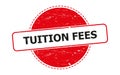 Tuition fees stamp on white