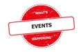 What`s events happening stamp on white Royalty Free Stock Photo