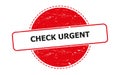 check urgent stamp on white Royalty Free Stock Photo
