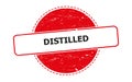 distilled stamp on white Royalty Free Stock Photo