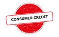 consumer credit stamp on white Royalty Free Stock Photo