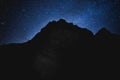 Millions Of Stars Above a Mountain Silhouette Royalty Free Stock Photo