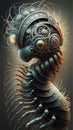 A millipede masterfully crafted from complex, interlocking gears, clockwork, and abstract fragments Royalty Free Stock Photo