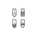 Millitary rank insignia symbol icon illustration