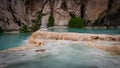 The stunning natural turquoise Millpu Lagoons. Ayacucho, Peru