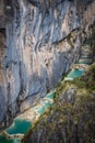 The stunning natural turquoise Millpu Lagoons. Ayacucho, Peru Royalty Free Stock Photo