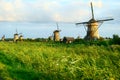 MILLS IN A DUTCH LANDSCAPE Royalty Free Stock Photo