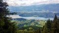 Millstaettersee - A panoramic view on the Millstaettersee from Granattor in Austrian Alps. The lake is surrounded by mountains Royalty Free Stock Photo