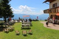 Alpine restaurant on Sommeregger alm, above Millstatt lake. Austria.