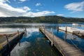 Millstatt lake in the fall. Town of Millstatt am See, Austria.