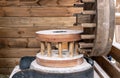 Millstone for grinding grain in an old water mill