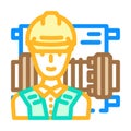 millwright repair worker color icon vector illustration Royalty Free Stock Photo