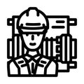 millwright repair worker line icon vector illustration Royalty Free Stock Photo