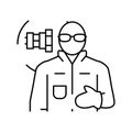 millwright repair worker line icon vector illustration Royalty Free Stock Photo