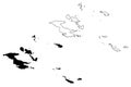 Milne Bay Province Independent State Papua New Guinea map vector illustration, scribble sketch D`Entrecasteaux Islands,
