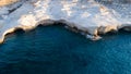 Milos island Greece aerial detail of Sarakiniko Beach in summer time Royalty Free Stock Photo