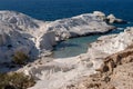 Milos island Greece detail of Sarakiniko Beach in summer time Royalty Free Stock Photo