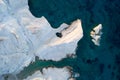 Milos island Greece aerial detail of Sarakiniko Beach in summer time Royalty Free Stock Photo