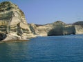 Milos island in greece, kleftiko bay rock caves, sea swimming sailing in summer holidays Royalty Free Stock Photo