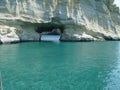 Milos island in greece, kleftiko bay rock caves, sea swimming sailing in summer holidays Royalty Free Stock Photo