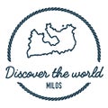 Milos Map Outline. Vintage Discover the World.