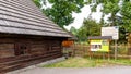 Museum Izba Regionalna Stara Chalupa, old wooden traditional polish highlander style house, Milowka, Poland.