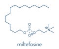 Miltefosine leishmaniasis drug molecule. Skeletal formula.