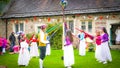 Traditional English dance during a medieval fair in Milton Abbas, UK