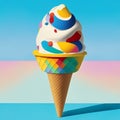 milton glazer ice cream colorful illustration