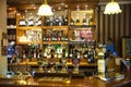 Miltre tavern, Classic english public house interior. Beer counter. Cambridge Royalty Free Stock Photo