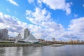 Milwaukee Art Museum at Lake Michigan Royalty Free Stock Photo