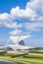 Milwaukee art museum,milwaukee,wi,usa, 8-9-17: milwaukee art museum with blue sky background Royalty Free Stock Photo